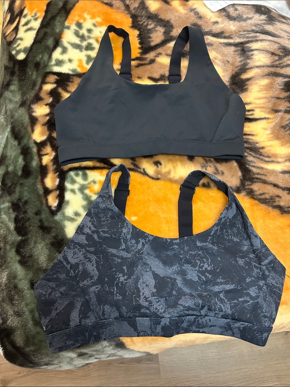 Everyday Support Sports Bra Duo — Black & Charcoal Marble